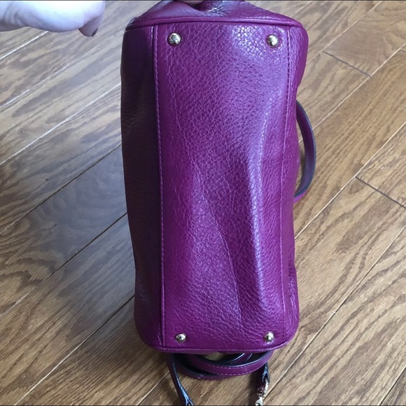 Coach Magenta Leather Mini Satchel w Strap Handbag - Picture 5 of 8